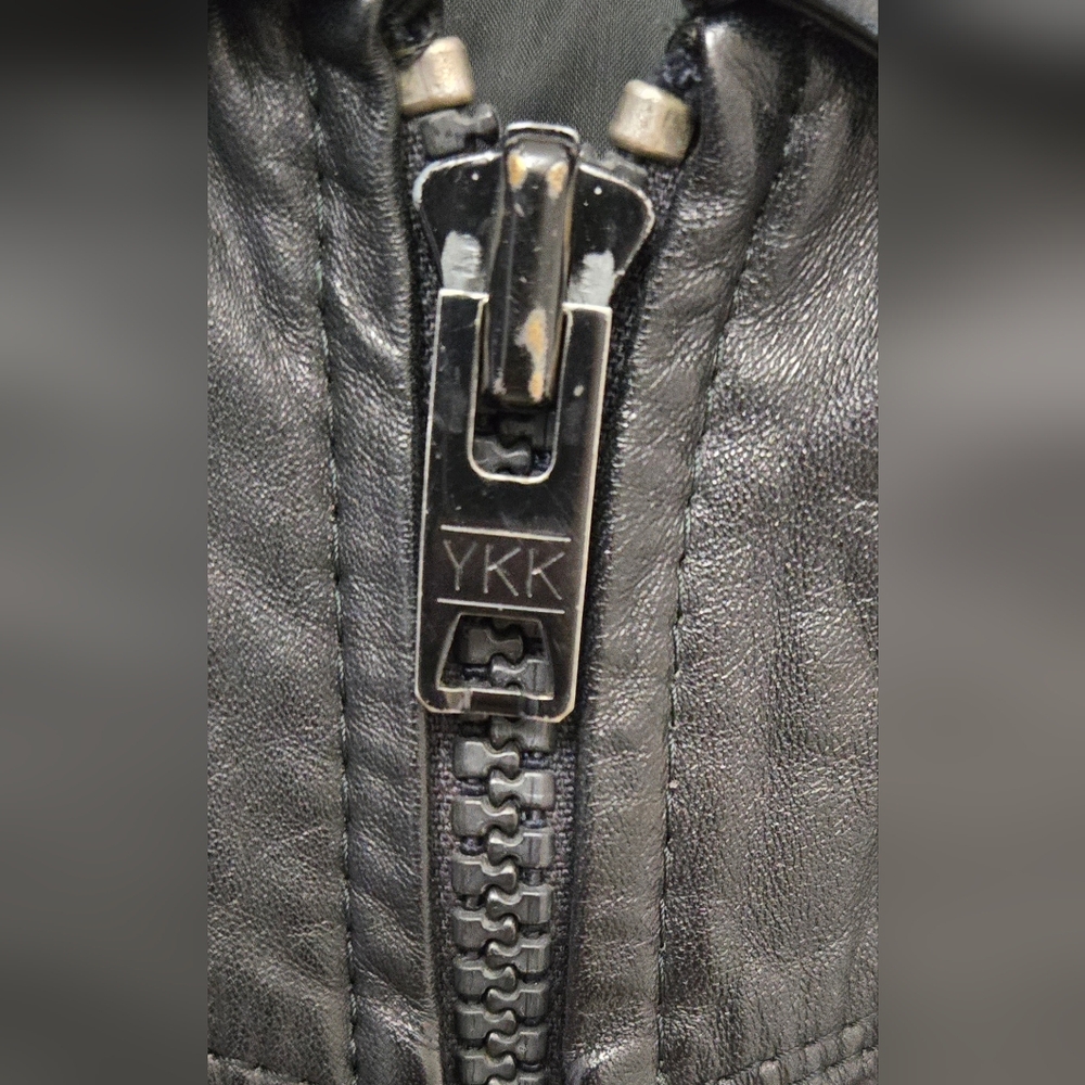 Vintage ECHTES LEDER Black Leather Moto Riding Jacket Mens 54 (US 44/LG) - Picture 5 of 8
